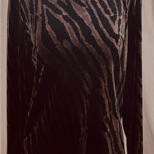 Sag Harbor Black and Brown Animal Print Top